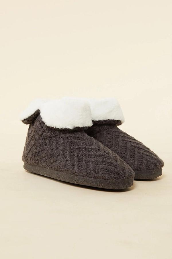 Pantofle Etam Noele šedá barva