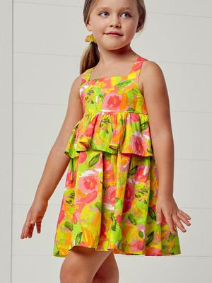 Dětské bavlněné šaty Mayoral oranžová barva, mini, áčková