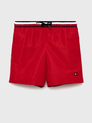 Dětské plavkové šortky Tommy Hilfiger červená barva