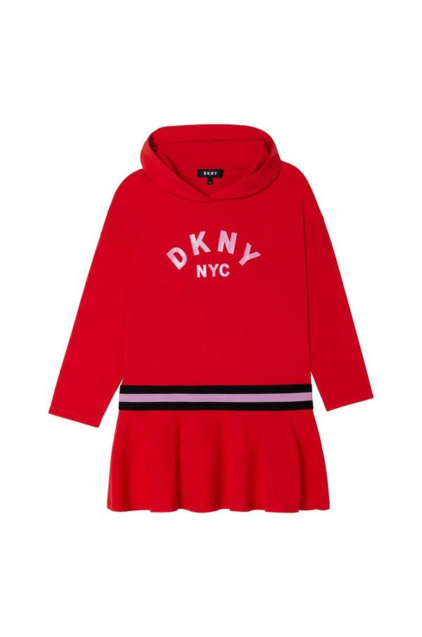 Dívčí šaty Dkny červená barva, mini, jednoduché