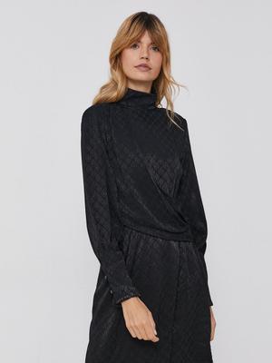 Šaty Sisley černá barva, mini, áčkové