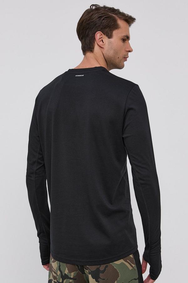 Tričko s dlouhým rukávem adidas Performance pánské, černá barva, s potiskem