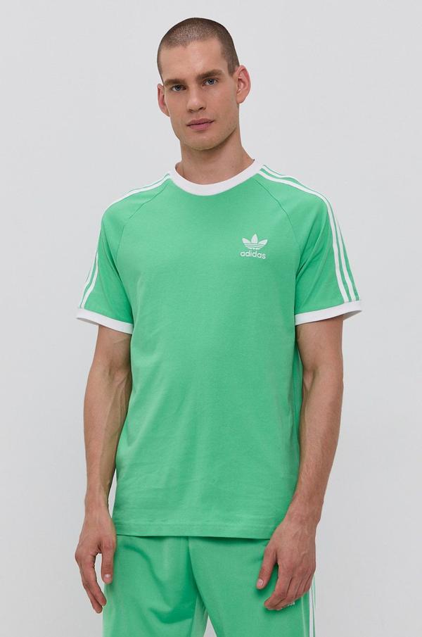 Bavlněné tričko adidas Originals H37758 zelená barva, hladké