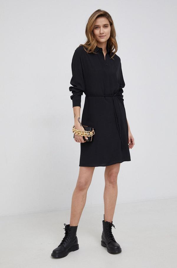 Šaty Calvin Klein černá barva, mini, oversize