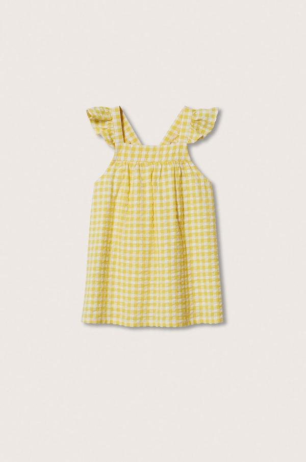 Dívčí šaty Mango Kids Limon žlutá barva, mini