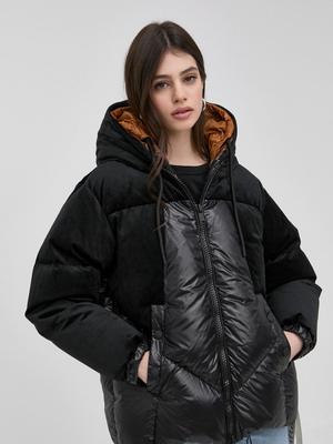 Péřová bunda After Label dámská, černá barva, zimní, oversize