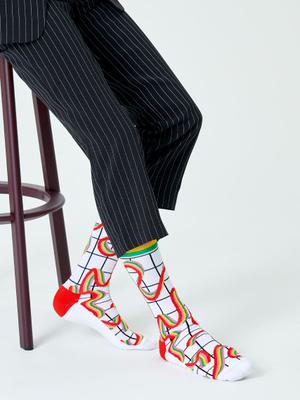 Happy Socks - Ponožky Squiggly Rainbow