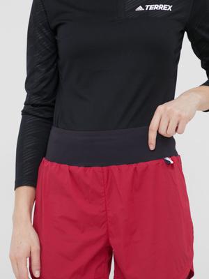 Sportovní šortky Rossignol dámské, růžová barva, hladké, high waist