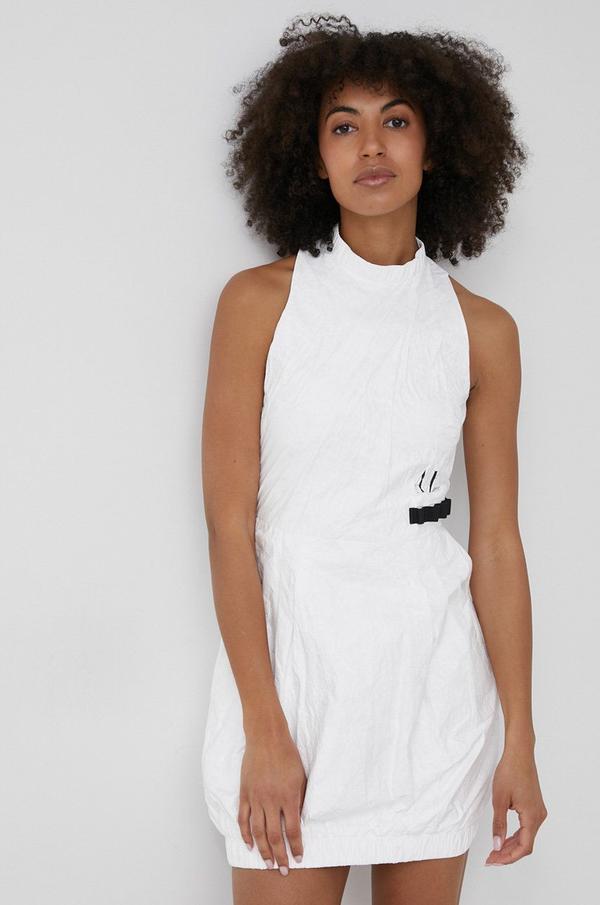 Šaty Armani Exchange bílá barva, mini, áčková