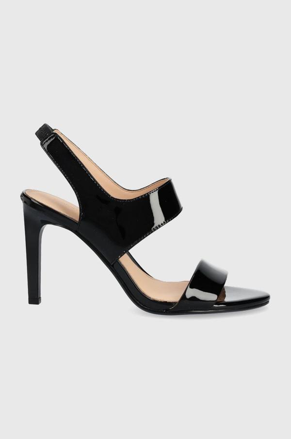 Kožené sandály Calvin Klein černá barva