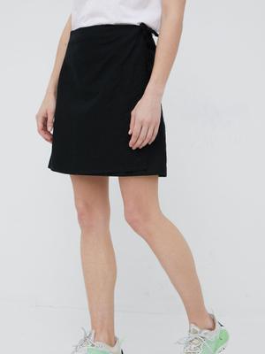 Lněná sukně Outhorn černá barva, mini