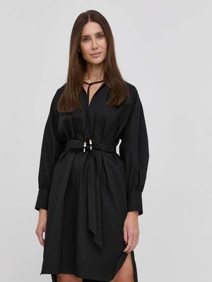 Šaty Boss černá barva, mini, jednoduchý