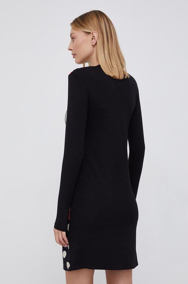 Šaty Desigual černá barva, mini, přiléhavé