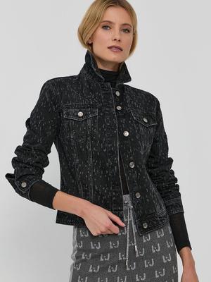 Džínová bunda Liu Jo dámská, černá barva, přechodná