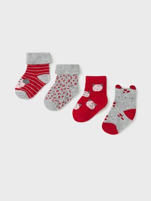 Dětské ponožky Mayoral Newborn (4-Pack) červená barva